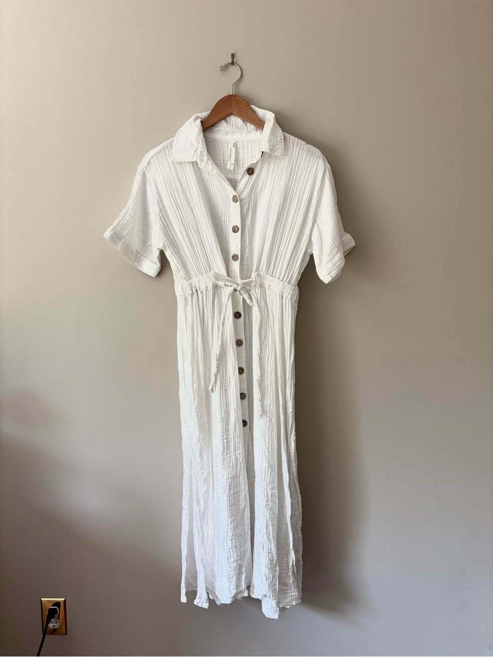 Anrhropologie Preppy Shirt Dress Cotton Gauze - Picture 4 of 7